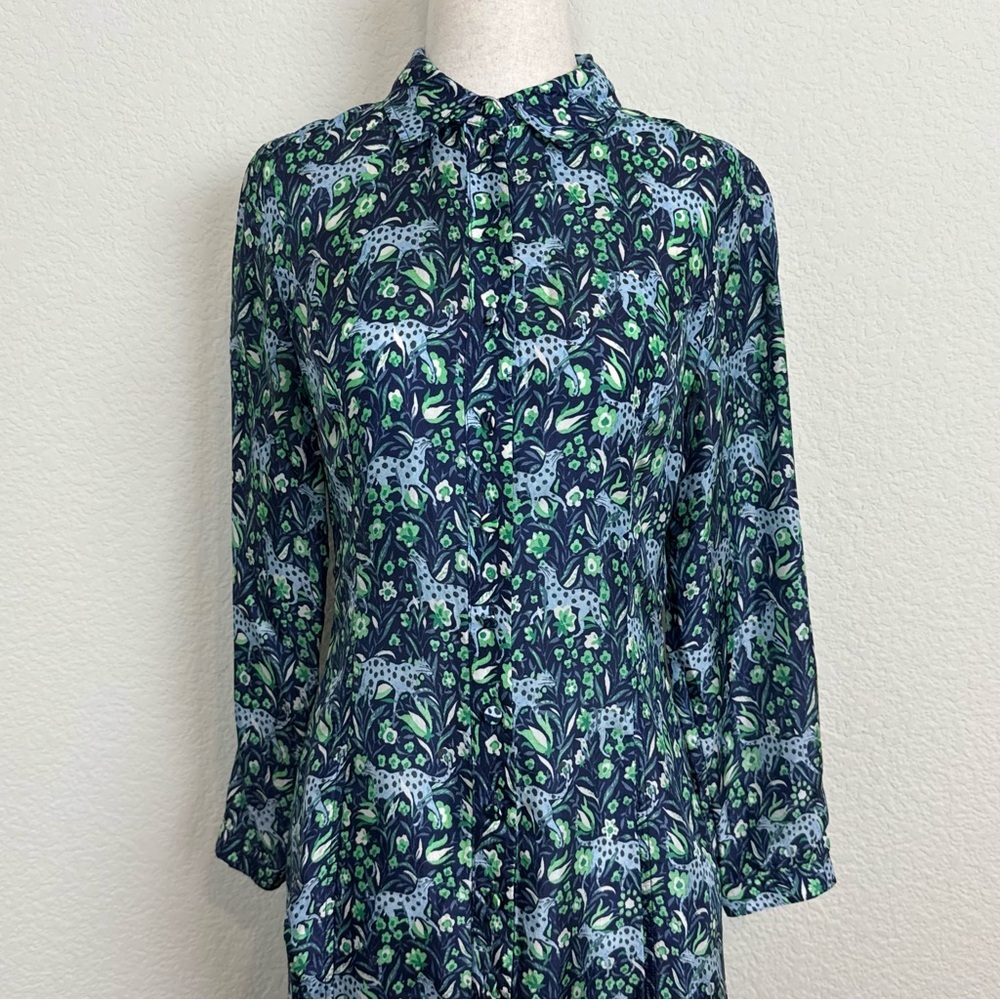 J. Crew Button-front midi dress‎ in fauna floral - Picture 5 of 13